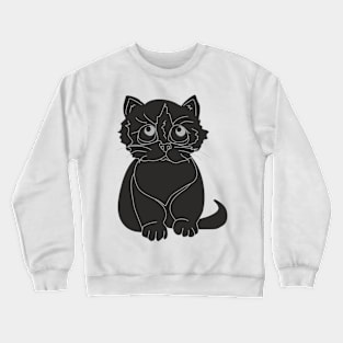 Black kitty Crewneck Sweatshirt